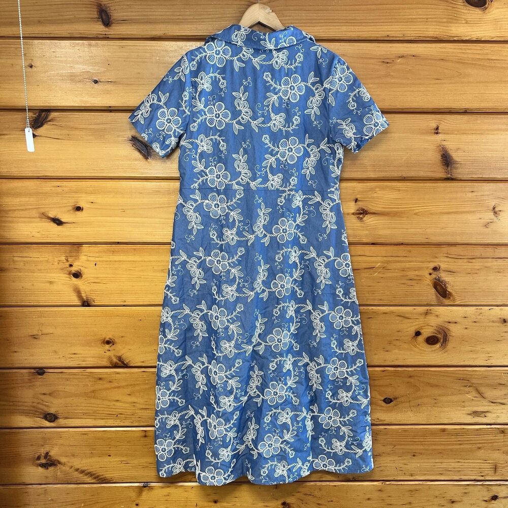 LA PICCOLA CREATIVA Made In Italy Short Sleeve Embroidered Maxi Dress SZ XL NWT - Picture 5 of 5